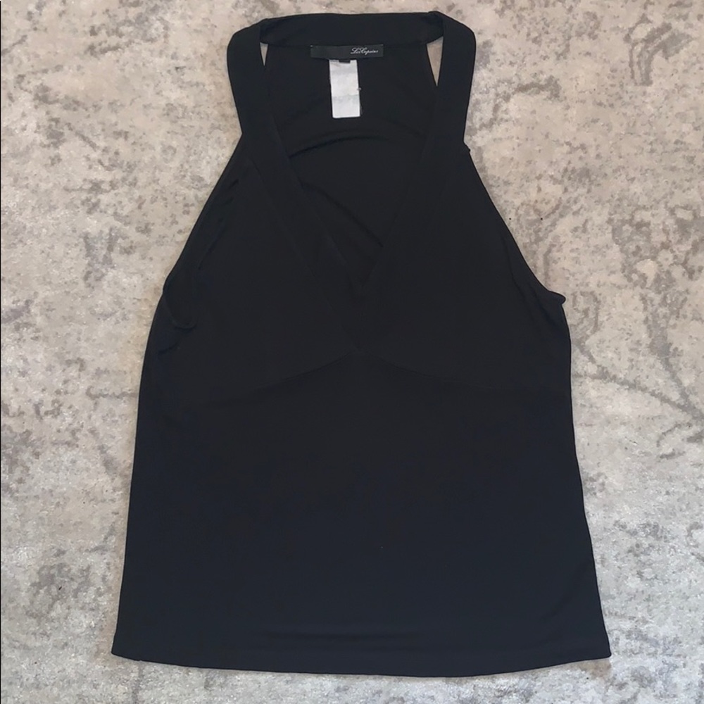 Les Copains Jersey Black Tank size Medium Italy